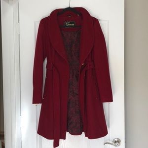Guess Red Wool Coat